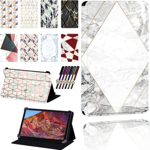 Tablet Case for Huawei MediaPad M1/M2/M3/M3 Lite/M5/M5 Lite/M6 Pu Leather Adjustable Size Protective Cover+pen