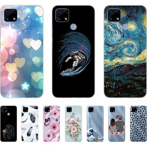 Case for Realme C25 Silicon Abstract Fashion Shell Case 6.5inch Tpu Non-slip Soft Bumper Anti-knock Ultra-thin Full protection