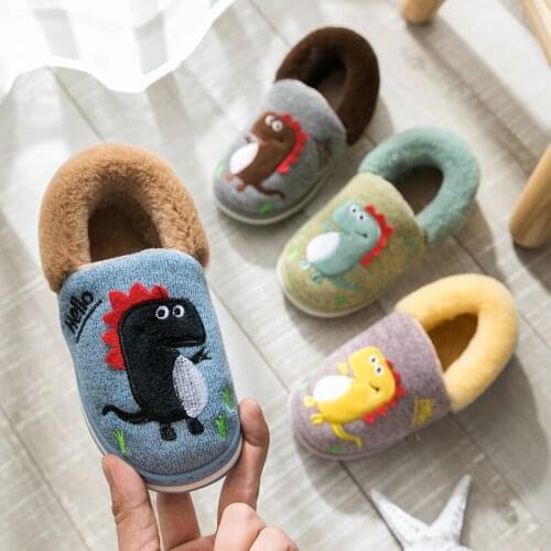 Baby Winter Slippers Girls Cartoon Non-slip Soft Bottom Toddler Shoes Children Warm Fur Slipper Kids Home Slippers Zapatilla