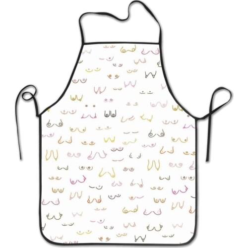Aprons for Men Chef - Fashion Print All Boobs Breast are Beautiful White - for Beverage Shop Restaurant