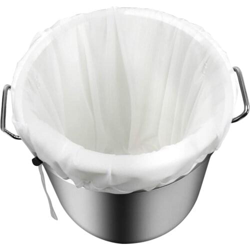 Food Grade Filter Cloth Multi-Purpose Solid Color Reusable Drawstring Bag for Filtering Soy-Bean Wine Juice