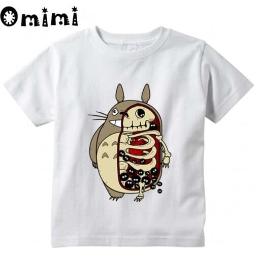 Boys/Girls Totoro Skull Adventure Time Dog Printed T Shirt Kids Causual Short Sleeve Tops Childrens Funny White T-Shirt