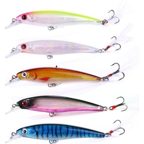 HENGJIA 1pcs minnow fishing lures 11cm 14g new lure crank bait bass fishing lure wobblers feather hooks