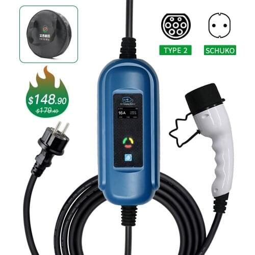 IEC 62196-2 10 Meter 32ft Long Cable EV Charger Type 2 Type1 for Electric Car Schuko Plug Charging Home Use