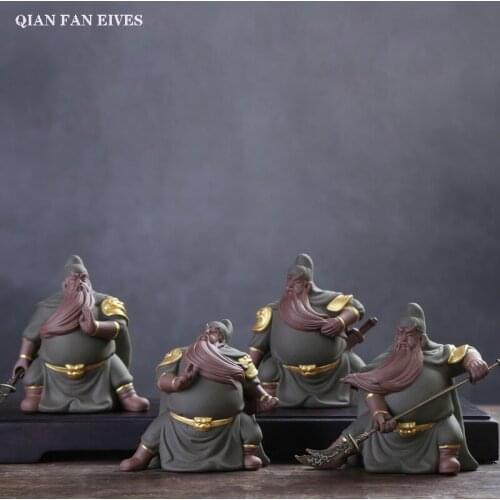 Chinese style character ceramic Guan Gong statue，Modern art sculpture，God of War Guan Yu，Home Decorations，Gift figurines