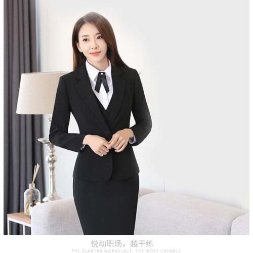 Workwear Womens Suit Long Sleeves Blazers + Suit Skirts Interview Business Mens Suit Set Big Size 5XL