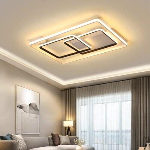 Square Living Room Ceiling Lamp Bedroom Modern LED Ceiling Mounted Household Ceiling Lighting