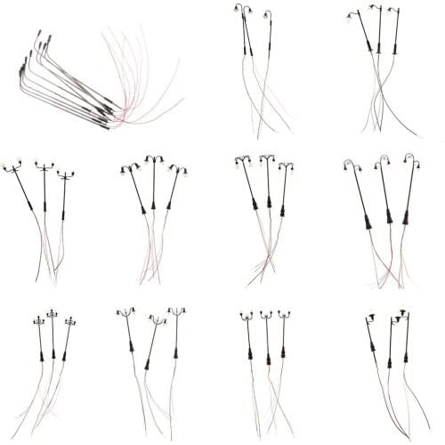 3 Pieces HO Scale Model Layout Garden Lights Lamppost Lamp Perfect for model courtyard or street landscape With model lamppost