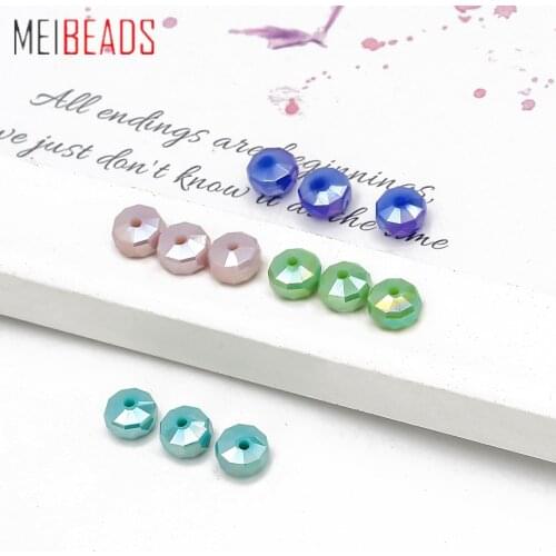 MEIBEADS 20pc Candy Czech Glass Beads Wheel Facted for Jewelry Making Necklace Bracelet Accessories DIY Loose Crystal Bead BD493