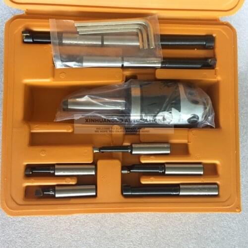 MT3 M12 Arbor F1 -12 50mm boring head and 9pcs 12mm boring bars, boring head set MT3 taper boring bars set