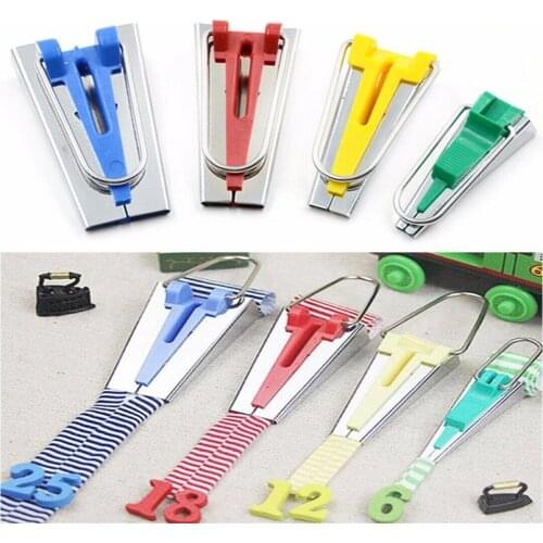Set of 4 Size Fabric Bias Tape Maker Tool Sewing Quilting 6mm 12mm 18mm 25mm Set Fabric Sewing Quilting Bias Binding Maker