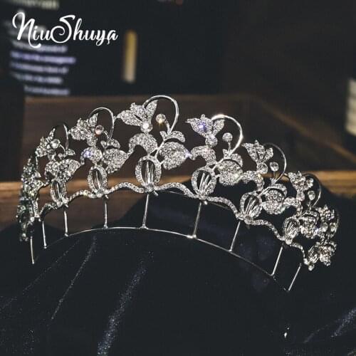 NiuShuya Rhinestone Crystal Vine Hair Crown Bride Butterfly Headdress Wedding Dress Accessories Tiara Headband Jewelries