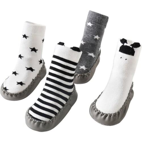 Baby Boys Girls Foot Socks Children Infant Slipper Cartoon Socks Newborn Kids Gift Indoor Floor Anti-Slip Thick Socks 0-24M