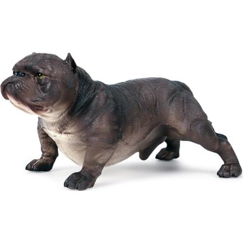 New Collection Simulation Static Solid Wild Animal American Bully Dog Model Toy Pet Dog Set Model For Children Gifts