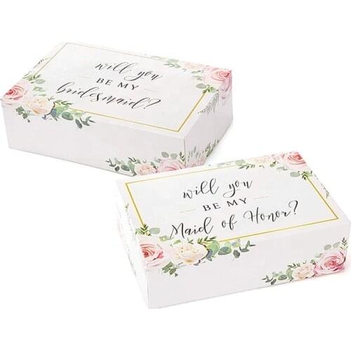 Factory Wholesale Luxury upscale style Small White Wedding Bridesmaid Custom Logo Packaging Gift Box