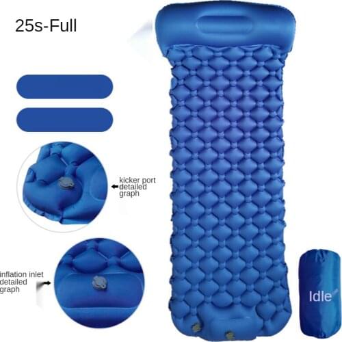 Outdoor Elastic Camping Travel Foot Pedal Type Automatic Inflatable Portable Cushion Camping Mat TPU Mattress Sleeping Pad