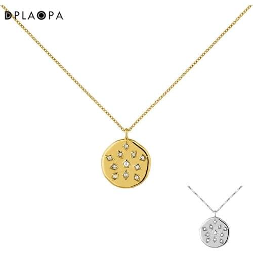 DPLAOPA 925 Sterling Silver Colgante Medalla Topacios Plata Recubierta Rro Chain Necklace 2021 Choker Luxury Jewelry Wholesale