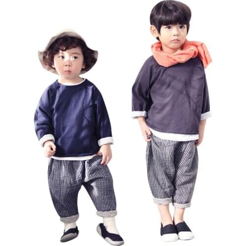 Toddler Baby Shirts Spring Autumn Casual Solid Color Tops for Boy Child Long Sleeves T Shirt Loose Korean Boys Clothing 2020