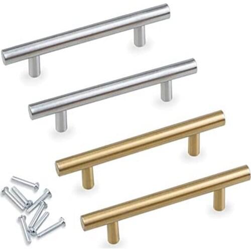 4 Pcs Handles for Resin Tray Stainless Steel Tray Handles for Resin Serving Tray with Screws Hardware Brass Cabinet Door Handles