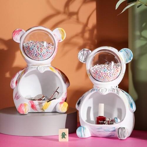 Hand Drawn Graffiti Bear Figurine Resin Storage Box Home Decoration Ornamental Resin Art Sculpture Home Decor Gift Decorative