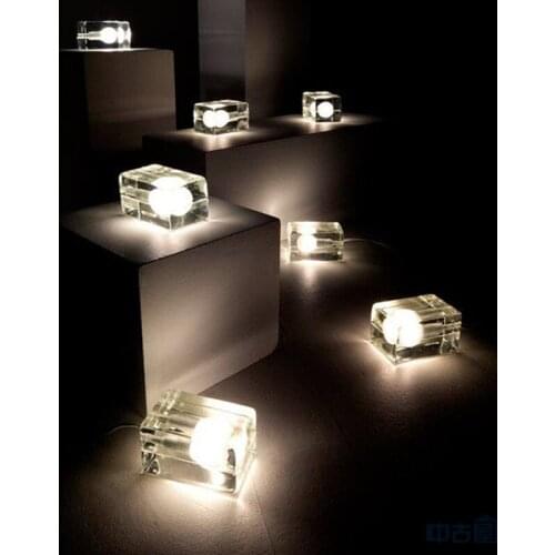 Modern ice cube crystal glass table lamps Modern creative table lamps Harri Koskinen Design House Stockholm art deco lights