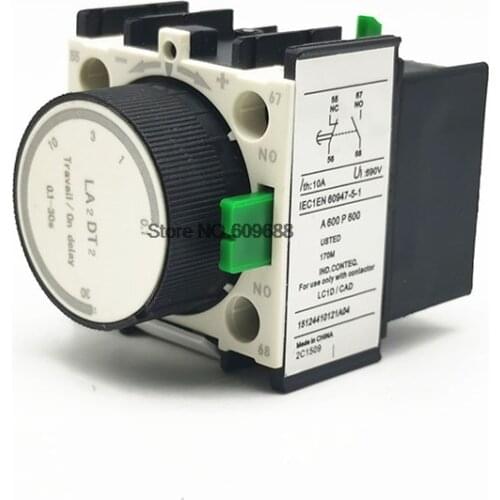 On Delay Time Auxiliary Contact Blocks for Contactor LADT2 0.1-30S LA2-DT2 Silver Contact