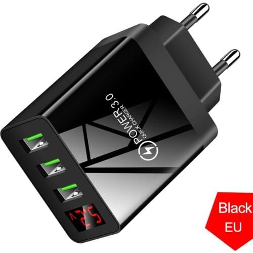 5V 3.1A Digital Display USB Charger For iPhone 11 7 Charger 3 USB Fast Charging Wall Phone Charger For Huawei Samsung Xiaomi