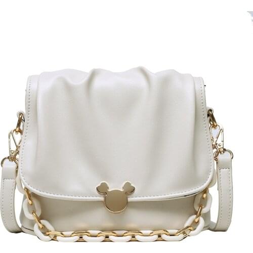 Disney Mickey high sense of fold ladies cloud bag fashion all-match one-shoulder messenger portable mobile phone bag
