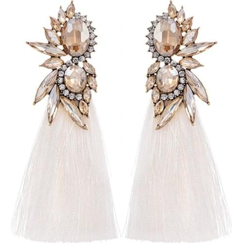 ZHINI 2020 New Bohemia Tassel Earrings for Women Luxury Simple ZIrcon Crystal Drop Dangle Earring Statement Jewelry Brincos