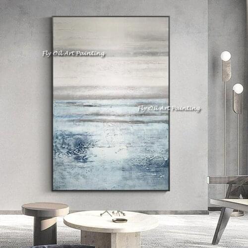 100% HandPainted Newest Abstract Oil Painting Decorative Painting Simple Nordic Home Room Thick Gray Painting For living room