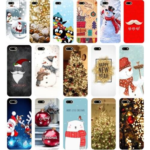 266H happy New Year merry Christmas Tree Snow Flakes 02 Soft Silicone Tpu Cover Case for huawei Honor 7a pro 7x play case