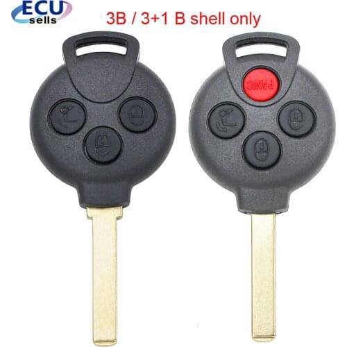 3 Button /4 Button Replacement Remote Car Keyless Entry Key Fob Shell for Smart 2008-2015 ForTwo