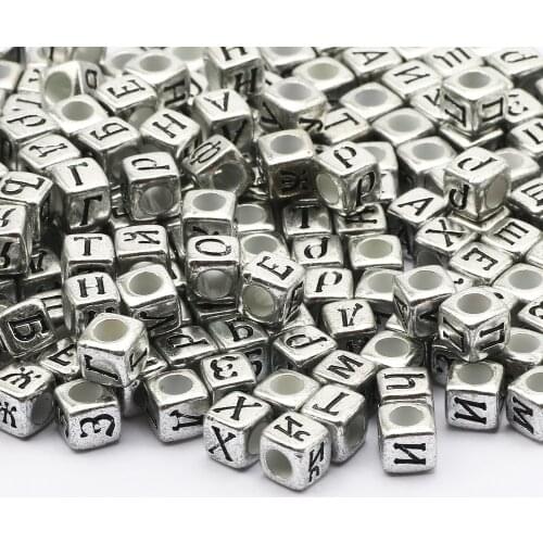 6x6mm Square Mixed Letter Acrylic Beads 100-500pcs/lot Loose Spacer Beads For Jewelry Making DIY Bracelet Beaded Accessories
