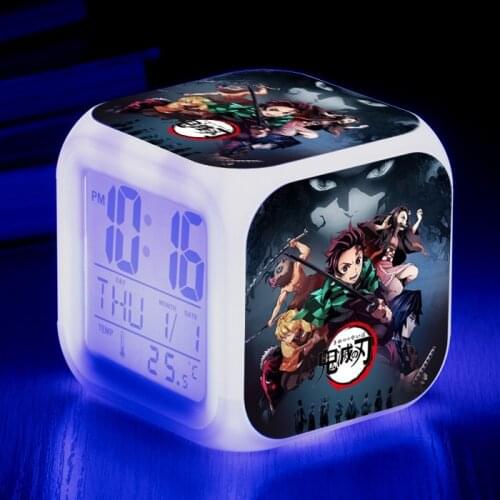 Anime Demon Slayer Kimetsu No Yaiba Clocks Hashibira Inosuke Zenitsu Agatsuma Kamado Tanjirou Nezuko Alarm Clock Figure Toy Doll