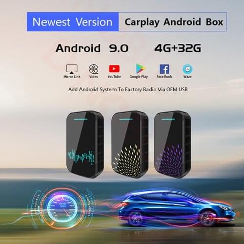 Carplay Wireless 4+32G Carplay AI Box For Android Version Media Box For Universal Cars Auto Mirror Link Plug Car Player