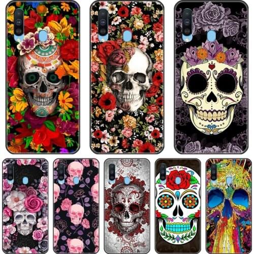 Skull Rose Skeleton Phone Case For Samsung Galaxy M10 M20 M30 M40 Soft Silicone Back Cover For Samsung Galaxy M10 M20 M30 M40