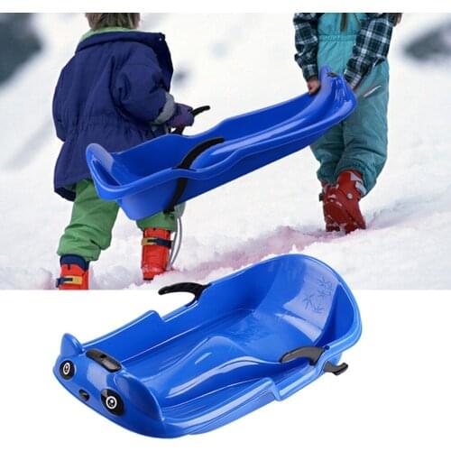 Kids Snow Sled Downhill Sleigh Sand Skiing Grass Toboggan Pull Rope