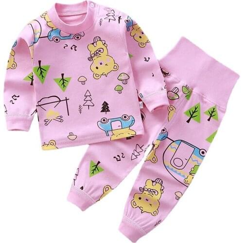 Childrens suit spring and autumn boy cartoon underwear suit female treasure high waist home service pajamas suit