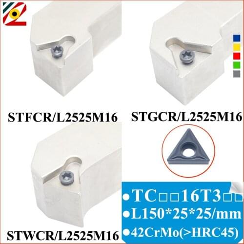 EDGEV 1PC STFCR STFCL STGCR STGCL STWCR STWCL2525M16 CNC Lathe Cutter Turning Tool Holders for TCMT16T304/08 Carbide Inserts