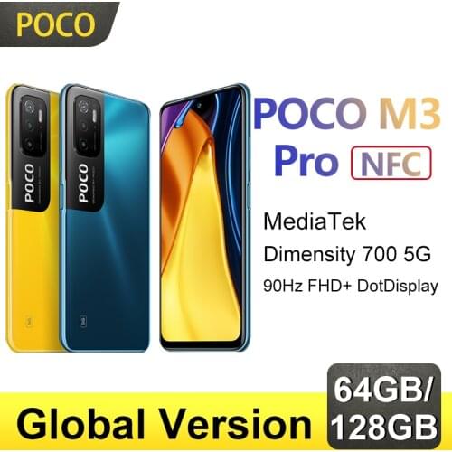 Global Version POCO M3 Pro 5G NFC Dimensity 700 Octa Core 90Hz 6.5” FHD+ DotDisplay 5000mAh 48MP Triple Camera