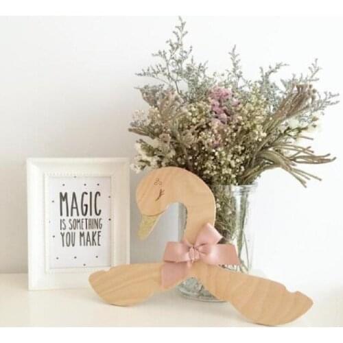 INS Wooden Carton Swan Clothing Rack Hanger for Kids Baby Girl Nordic Style Clothes Dryer Rack Hook Room Decor Home Accessories