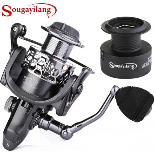 Sougayilang 13+1BB Ball Bearings Carp Fishing Spinning Reel With Spare Spool Reel Max Drag 12KG Wheel Carretilhas Reel De Pesca