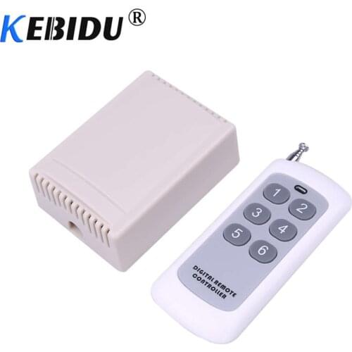 Kebidu 433Mhz Universal Wireless Remote Control Switch DC 12V Relay Receiver Module RF 6CH Transmitter 433 Mhz For Door Lighting