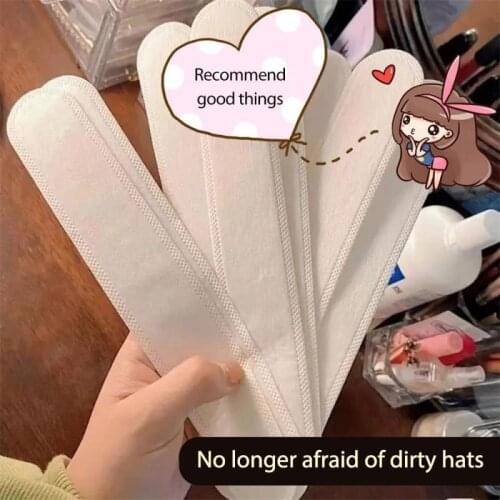 Pack of 10 Disposable Cap Pad Hat Sweat Absorbent Pad Cap Sticker Anti-Sweat Hat Brim Deodorant Sticker Anti-Dirty Sweatband