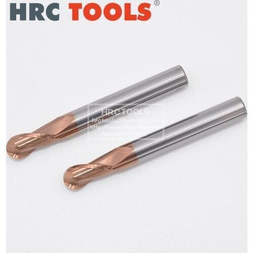 1pcs HRC55 2Flutes 4/6/8/10mm TiAIN Coating CNC Milling Cutter Tungsten Solid Carbide Ball Nose End Mill