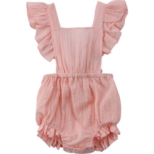 0-24M Newborn Kid Baby Girls Summer Clothes Ruffle Sleeveless Romper Cute Jumpsuit body Infantil Clotheing lovely