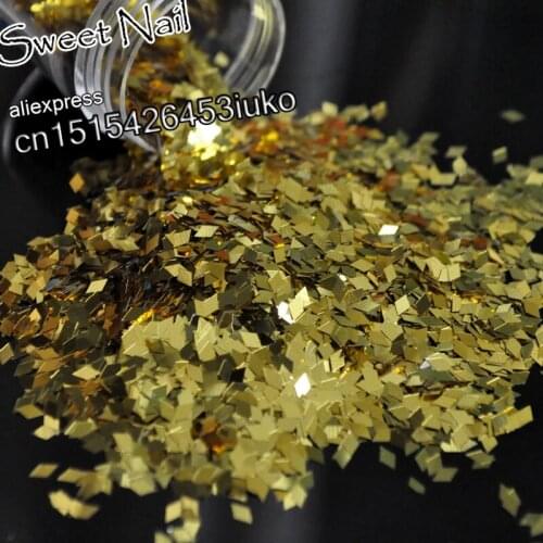 Hot sell Charming sexy sequins glittering diamond nail decoration 3D LEI piece sequins Shallow Gold B0202