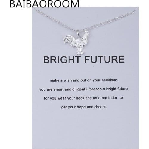12pcs Fashion Jewelry Animal Ornament Birthday Gift Bright Future Chicken Pendant Necklace