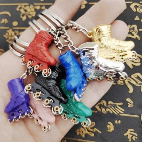 Fashion Skates Metal Keychain men gift Key chain Roller skates Car Key Ring Gift party Keychains Jewelry