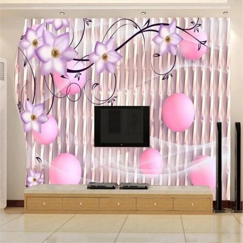 Beibehang Wallpaper background European Photography purple diamond flower living room bedroom sofa television mural papier peint
